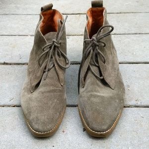 Madewell suade sage green booties